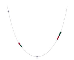 Minnesota Wild Sapphire Chain Necklace For Women In Sterling Silver Design by BIXLER - Sterling Silver