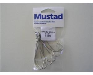 Mustad Pre-Rigged Swivel Gang Hooks 6/0 3 Hooks 3 Sets