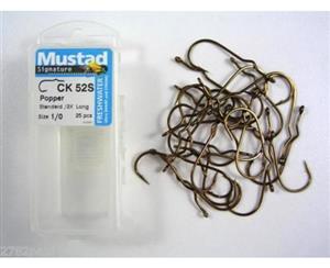 Mustad Signature Freshwater Popper Fly Hooks 1/0 25pce