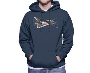 NASA Space Shuttle Schematic Diagram Men's Hooded Sweatshirt - Navy Blue