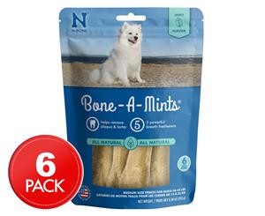 N-Bone Bone-A-Mints Medium Dog Dental Bones Mint Flavour 6pk