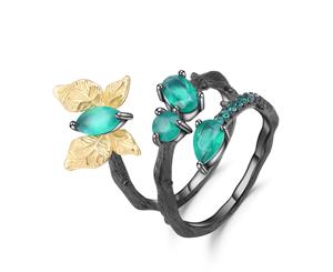 Olivia Yip - Light Blue Butterfly With Wings Women's Ring