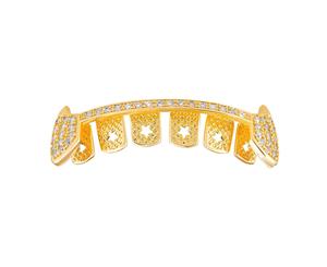 One size fits all Bottom Grillz - VAMPIRE Bling Zirkonia Bar - Gold