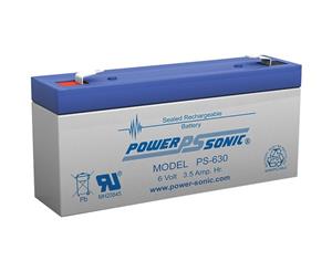 PS630 POWER SONIC 6V 3.5 Amp Sla Battery F1 Terminal Sealed Lead Acid 6V 3.5 AMP SLA BATTERY