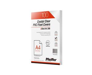 Pfeiffer Crystal Clear Pvc Front Covers A4 200 Mic Pack Of 100 (C)