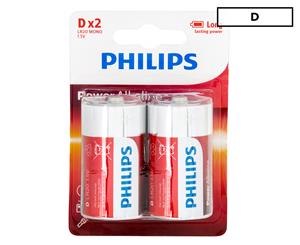 Philips D Alkaline Batteries 2-Pack