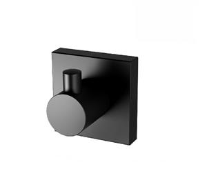 Phoenix Radii Robe Hook Square Plate Matte Black RS897 MB