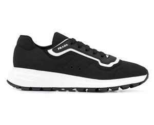 Prada Men's Gabardine Fabric Sneakers - Black/White