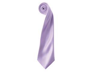 Premier Mens Plain Satin Tie (Narrow Blade) (Lilac) - RW1152