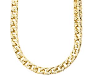 Premium Bling - Sterling 925 Silver FRANCO Necklace - 7x7mm - Gold