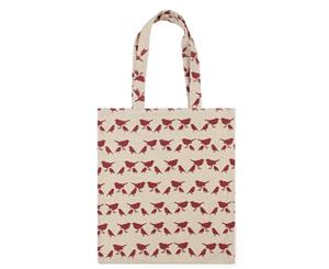 Printed Birds Women's Tote Bag - Red