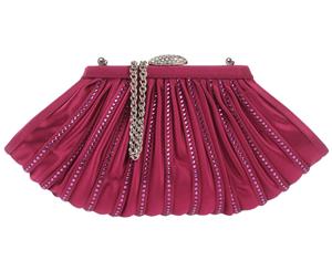 Rodo Satin Clutch - Garnet