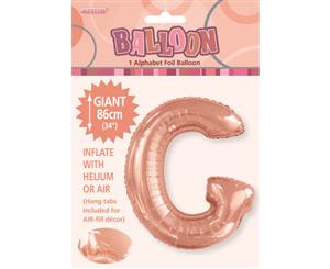 Rose Gold G Alphabet Foil Balloon 86cm