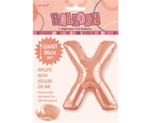 Rose Gold X Alphabet Foil Balloon 86cm