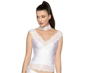 Roza Sija Floral Lace Top - White