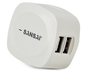 Sansai 2 USB AC Charger - White