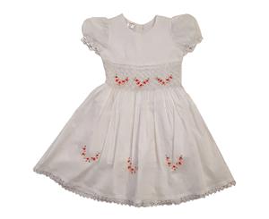 Sanvo Fashion - White Smocked Dress