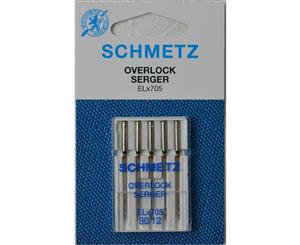 Schmetz Machine Needle OVERLOCKER ELx705 Packet Of 5 Needles Size 80/12