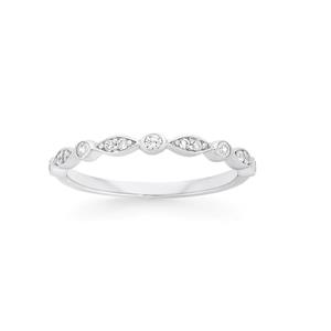 Silver CZ Bezel & Marquise Friendship Ring