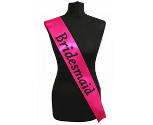 Single Layer HotPink with White Satin Bridemaid Night Party Text Sash Banner 160cm x 80cm x 10cm