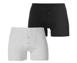 Slazenger Men 2 Pack Boxers Mens - Black/Grey