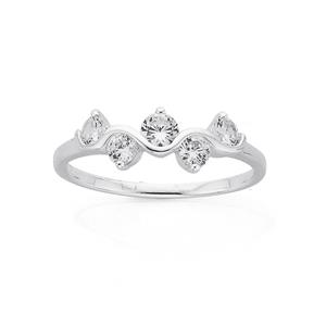 Sterling Silver Cubic Zirconia Wave Ring