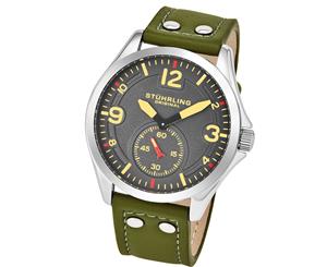 Stuhrling Original Men's 684.03 Tuskegee Quartz Green Leather Strap Watch