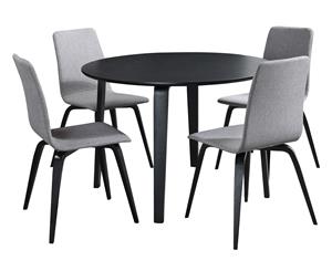 The Big Save Riga 5 piece Round Black Ash Dining Set