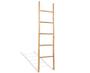 Towel Ladder with 5 Rungs Bamboo 150cm Wall Leaning Drying Rack Stand