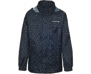 Trespass Childrens Unisex Totam Zip Up Packaway Waterproof Jacket (Navy Dot) - TP2751