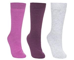 Trespass Womens/Ladies Alert Thermal Boot Socks (Pack Of 3) (Purple Orchid/Potent Purple/Grey Marl) - TP180