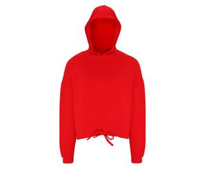 Tridri Womens/Ladies Cropped Oversize Hoodie (Fire Red) - RW6548