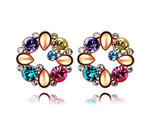 Venus Earrings Embellished with Swarovski crystals-Rose Gold/Multicolour