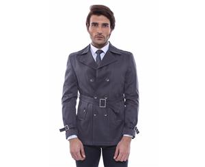 Wessi Slimfit Double Breasted Smoked Trenchcoat