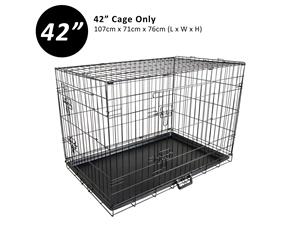 Wire Dog Cage Foldable Crate Kennel 42" with Tray