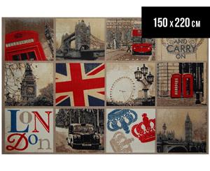 World Pictures 150x220cm London Squares Rug - Multi