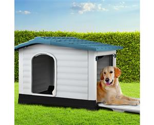 i.Pet Dog Kennel Kennels Plastic Outdoor Pet House Puppy Extra Large XL Outside 90cm x 82.5cm x 80cm Blue