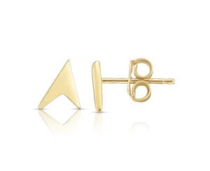 14k Yellow Gold Triangle Shape Stud Earrings - Yellow