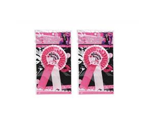 1pce 'Blushing Bride' Rosette Rubber Badge for Hens Night