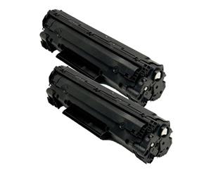 2 x CB435A & CB436A Cart 312 Premium Generic Laser Toner For HP Printers - Black