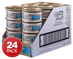 24 x Purina Fancy Feast Cat Food Grilled Ocean Fish Filet 85g