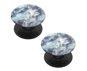 2x PopSockets Swappable PopGrip Universal Pop Grip Holder Blue Marble for Phones