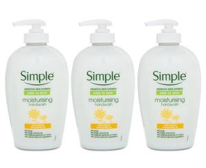 3 x Simple Moisturising Handwash Natural Chamomile Oil 250mL