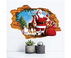 3D Santa Claus Decals Wall Sticker (Size70cm x 50cm)