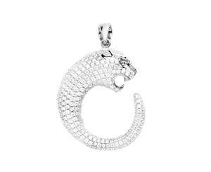 .925 Iced Out Sterling Silver Pendant - PANTHER silver - Silver