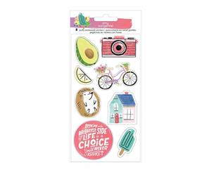 American Crafts - Amy Tan Stay Sweet Stickers 8 per pack - Embossed Icons