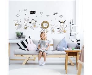 Animal Homes Decals Wall Sticker (Size 111cm x 42cm)