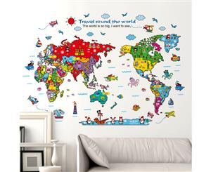 Animal World Decals Wall Sticker (Size 118cm x 83cm)