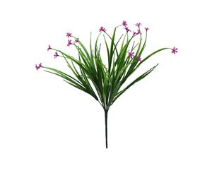 Artificial Fake Flowers Bouquet Greenery Foliage Leaf Roses Wedding Decor[Design Grass Bush B - Pink (40cm)]