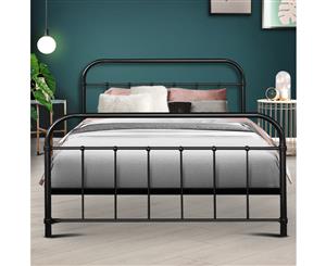 Artiss DOUBLE Metal Bed Frame Size Mattress Base Support Bedroom Furniture Black